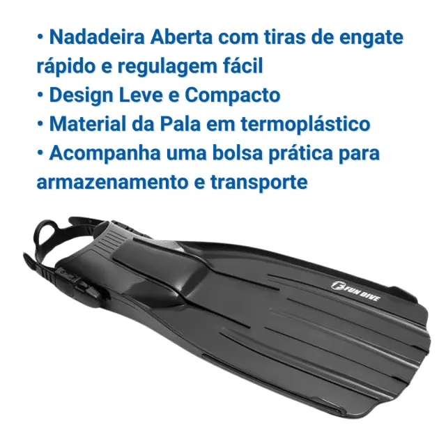 Nadadeira de Mergulho Pé Aberto Amazon Fun Dive · Ajustável com Engate Rápido - Imagem 5