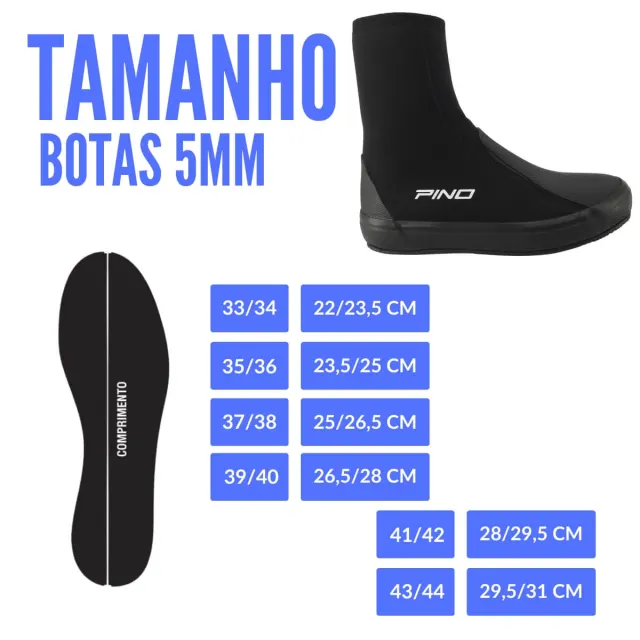 Bota de Mergulho Pino Neoprene 5mm · Zíper YKK e Sola Vulcanizada Antiderrapante - Imagem 6