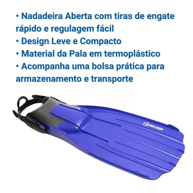 Nadadeira de Mergulho Pé Aberto Amazon Fun Dive · Ajustável com Engate Rápido - Imagem 2