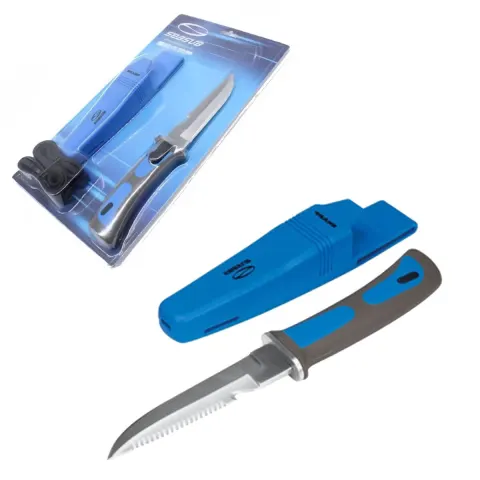 Faca de Mergulho e Pesca Sub Seasub Sharp em Aço Inox 420 com Bainha e Engate Rápido