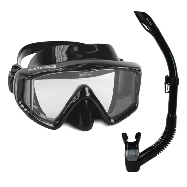 KIT MX-03 SK-07, Máscara Visão Panorâmica Snorkel com válvula - Imagem 1