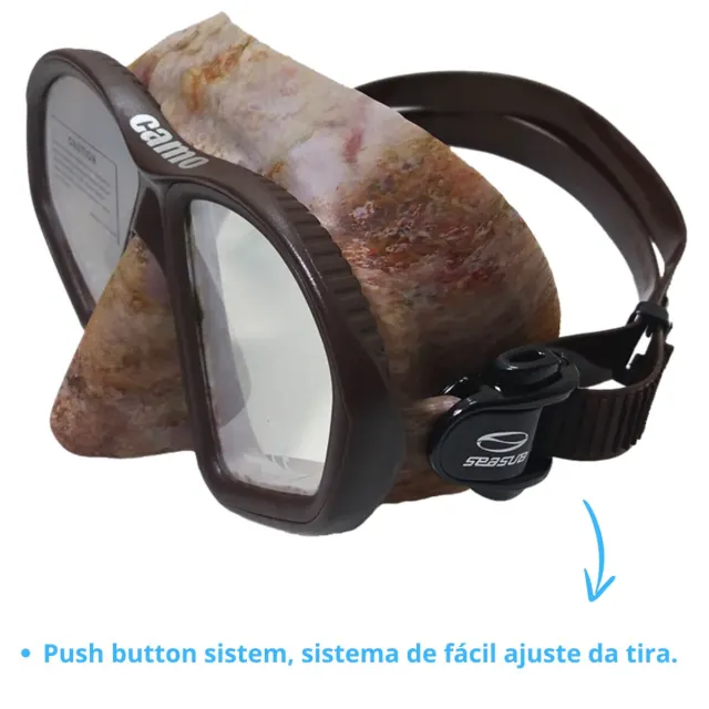 Máscara de Mergulho Camuflada Seasub Camo em Silicone para Pesca Sub - Imagem 3