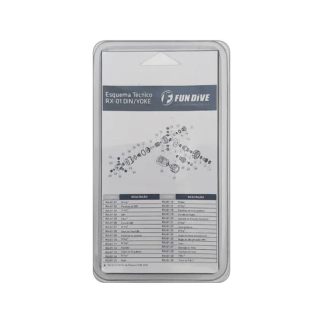 Kit de Manutenção para Regulador RX-01 DIN Fun Dive | O-rings, Filtro e Assento - Imagem 2