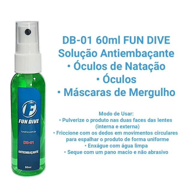 Antiembaçante Fun Dive DB-01 60ml · Máscara de Mergulho e Óculos de Natação - Imagem 3