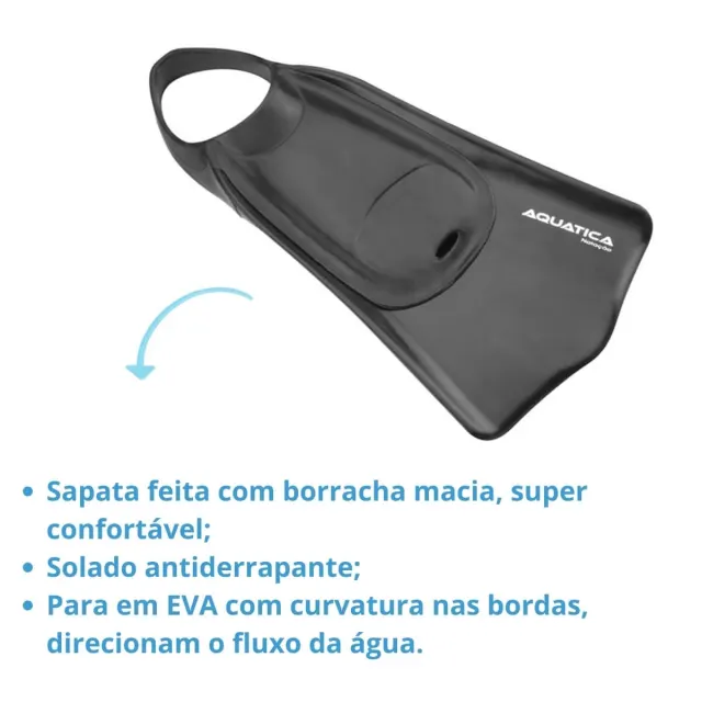 KIT DUA AQUATICA, Máscara Snorkel e nadadeira Pala Curta Natação - Imagem 2