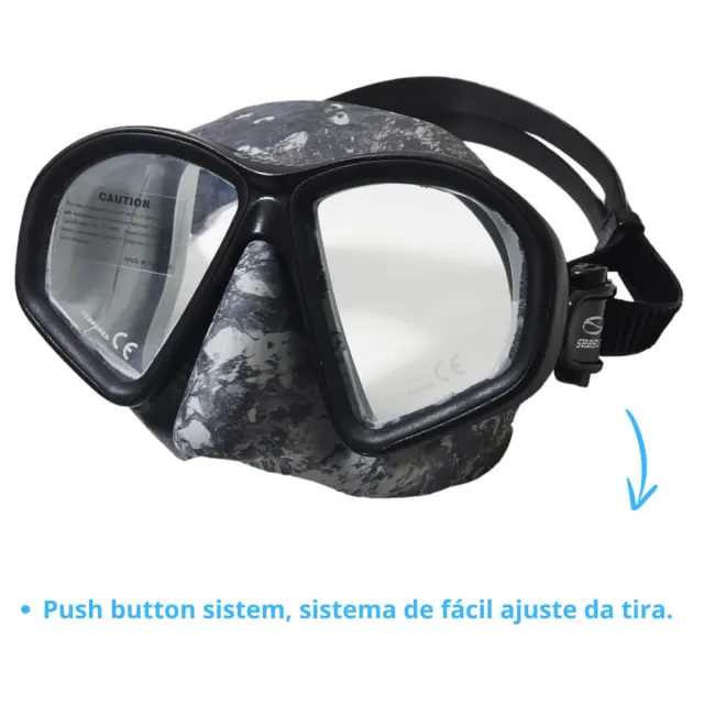 Máscara de Mergulho Camuflada Seasub Camo em Silicone para Pesca Sub - Imagem 9