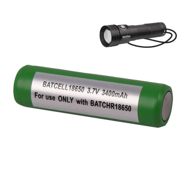 Bateria 18650 Recarregável BigBlue 3400mAh para Lanterna de Mergulho - Imagem 1