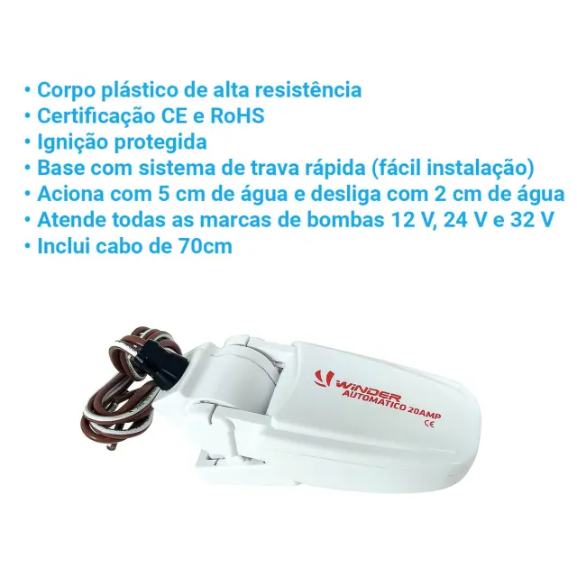 GPH 1100 + AUTOMÁTICO, Bomba porão 1100 galões hora com automático - Imagem 2