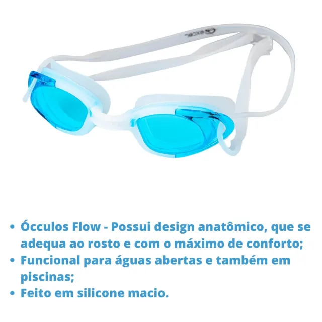 Óculos de Natação Flow Excel · Silicone com Lente de Policarbonato Antirrisco - Imagem 3
