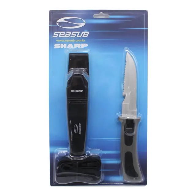 Faca de Mergulho e Pesca Sub Seasub Sharp em Aço Inox 420 com Bainha e Engate Rápido - Imagem 6