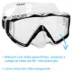 Máscara de Mergulho Panorâmica com Lente Única e Visão Lateral | Silicone Silsoft - Miniatura 18