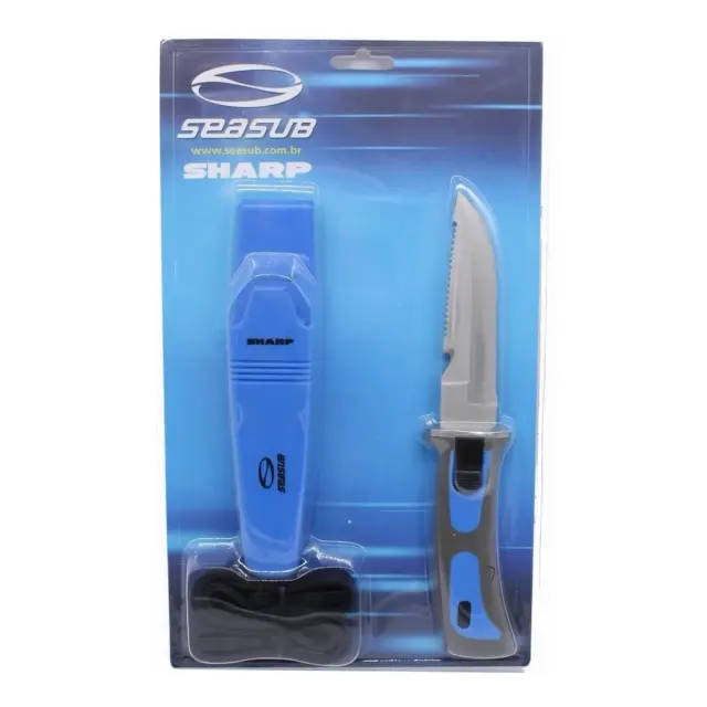Faca de Mergulho e Pesca Sub Seasub Sharp em Aço Inox 420 com Bainha e Engate Rápido - Imagem 3