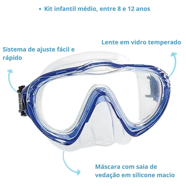 KIT KOY MIDI, Conjunto Máscara Snorkel Infantil - Imagem 8