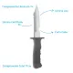 K-07, Faca Inox para Colete - Preto - Miniatura 2