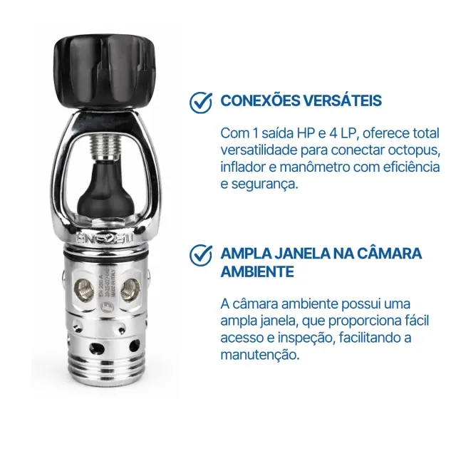 RX-02 YOKE, Regulador 1º estágio 4LP 1HP Pistão simples - Imagem 4