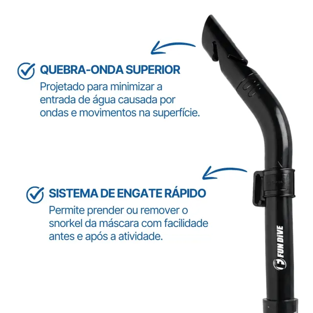 Kit Mergulho Fun Dive Máscara Rio + Snorkel SK-09 para Snorkeling, Apneia e Pesca Submarina - Imagem 39