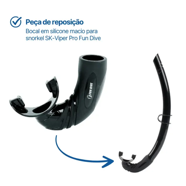 Bocal de Reposição Fun Dive SK-Viper Pro · Silicone Macio para Snorkel - Imagem 2