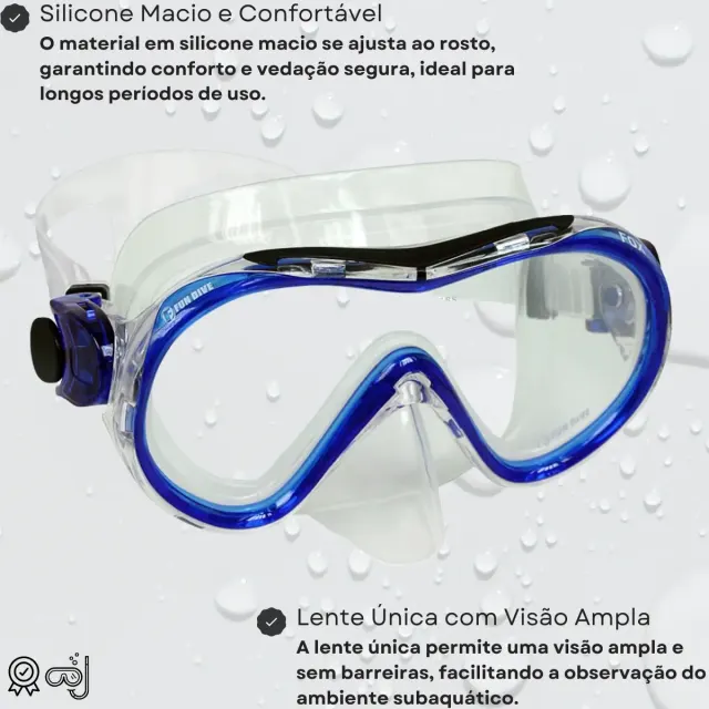 Máscara Fox Fun Dive · Lente Única em Silicone para Mergulho - Imagem 10