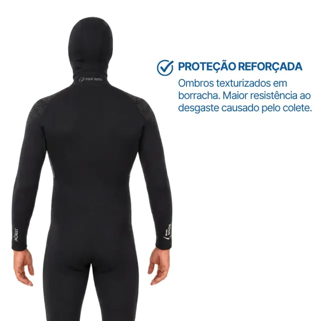 Kit Roupa Fun Dive Rocas 5mm com Colete e Capuz 3mm - Imagem 4