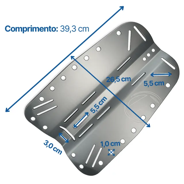 Backplate de Alumínio 6061 Fun Dive para Arreio e Asa — Mergulho Técnico - Imagem 3