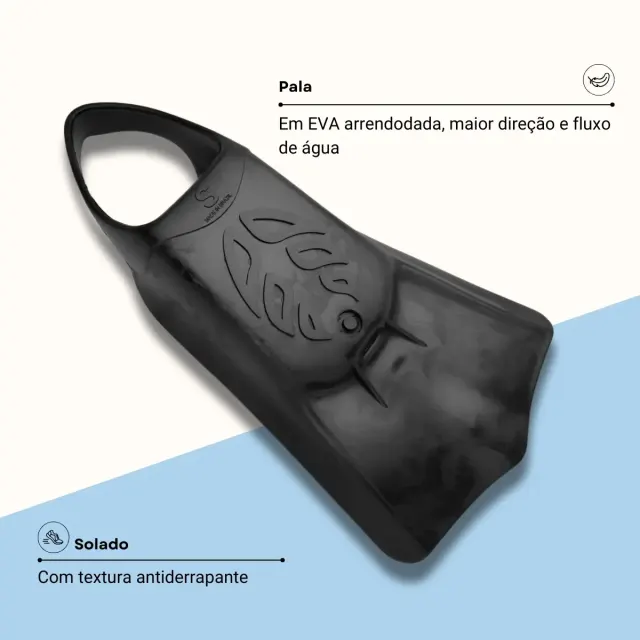 Nadadeira Pé de Pato Pala Curta Seasub Aquática — Natação, Snorkeling e Bodyboard - Imagem 3