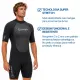 Roupa de Neoprene Shorty 3mm Fun Dive Wailea — Manga Curta, Zíper nas Costas - Miniatura 2