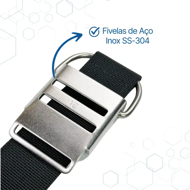 Cinta de Fixação de Cilindro Fun Dive para Colete ASA · Par com Fivela Inox SS-304 - Imagem 3