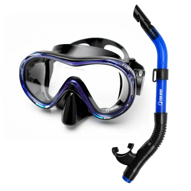 Kit Máscara Fox + Snorkel SK-09 Fun Dive em Silicone para Mergulho, Snorkeling e Apneia - Imagem 7