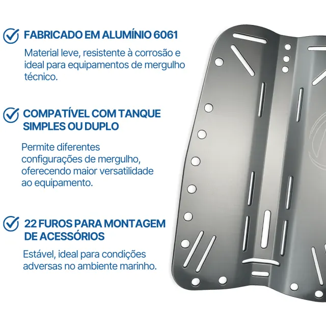 KIT BACK PLATE ADP ASA ALU, Conjunto Alumínio - Imagem 5