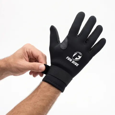 Luva de Mergulho Neoprene 3mm Fun Dive G-03 com Palma e Dedos em Amara