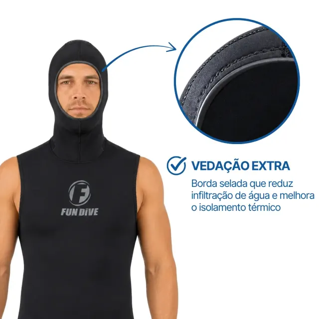 Colete com Capuz de Neoprene 3mm Fun Dive COL-NEOFLEX - Imagem 3