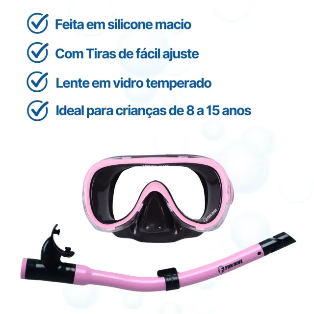 Kit de Mergulho Infantil Fun Dive: Máscara Búzios + Snorkel SK-03 + Nadadeira Dolphin - Imagem 20