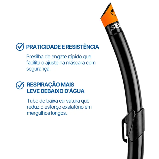 Snorkel Respirador DiveCom Dive Pro em Silicone Dobrável para Apneia - Imagem 3