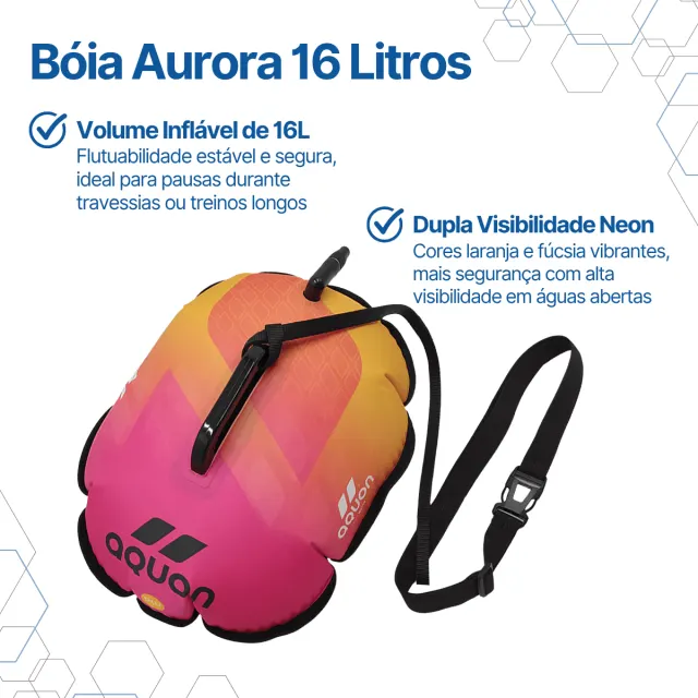 Boia Aquon Aurora 16L · Sinalização Neon para Águas Abertas - Imagem 2