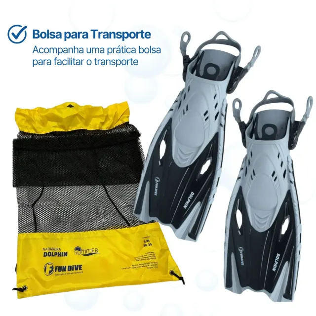 Kit de Mergulho Infantil Fun Dive: Máscara Búzios + Snorkel SK-03 + Nadadeira Dolphin - Imagem 11