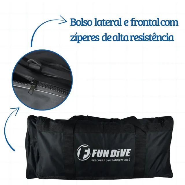 Mala de Mergulho Drenante Fun Dive BG-03 Preta Grande - Imagem 5