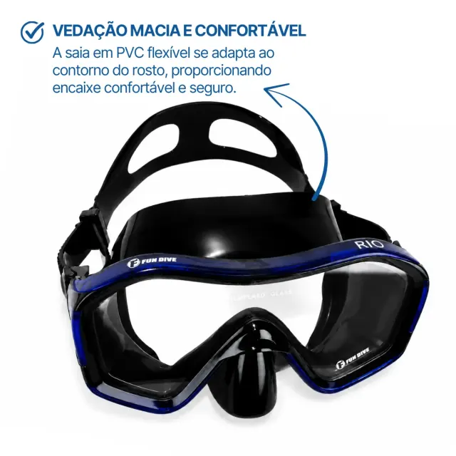 Kit Máscara Rio + Snorkel SK-05 ECO Fun Dive para Mergulho e Snorkeling - Imagem 11