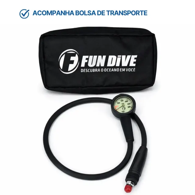 Mini Manômetro Fun Dive com Face Fosforescente e Mangueira de 80cm - Imagem 5