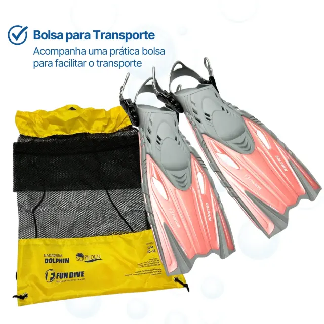 Kit de Mergulho Infantil Fun Dive: Máscara Búzios + Snorkel SK-03 + Nadadeira Dolphin - Imagem 29