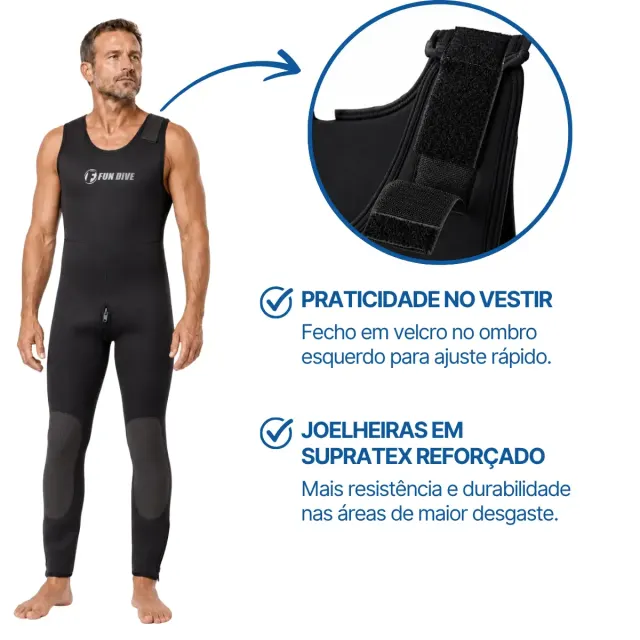 Roupa de Mergulho Fun Dive DUO 9mm · Macacão Jardineira Comercial e Garimpo - Imagem 5