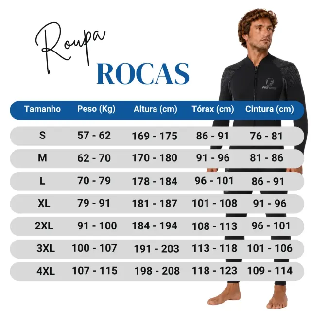 Roupa de Mergulho Fun Dive Rocas 5mm Neoprene Zíper YKK Frontal Unissex - Imagem 6