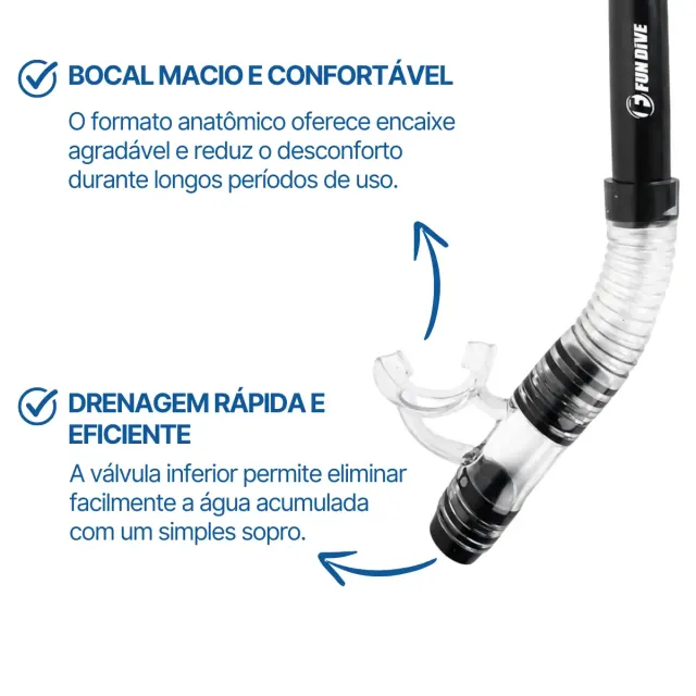 Kit Mergulho Fun Dive Máscara Rio + Snorkel SK-09 para Snorkeling, Apneia e Pesca Submarina - Imagem 40