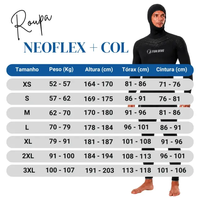 Kit Roupa de Mergulho Fun Dive Neoflex 7mm com Colete e Capuz - Imagem 7