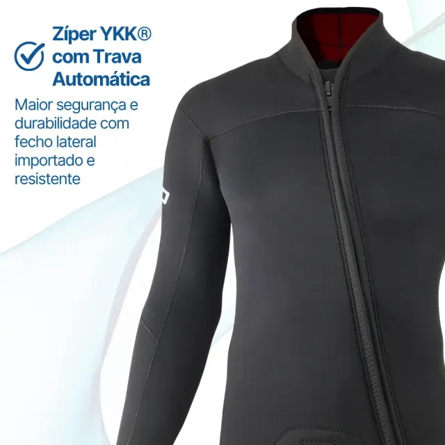 Roupa de Mergulho Comercial Pino Atlas 5mm — Conjunto Jaqueta com Capuz e Jardineira - Imagem 2