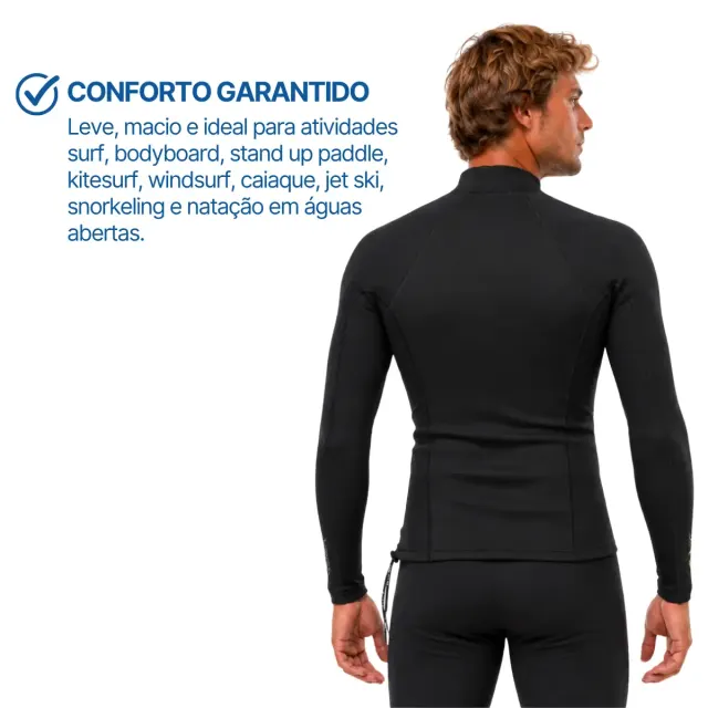 Camiseta Neoprene 1,5mm Fun Dive Vest Manga Longa com Braços Stretch - Imagem 3