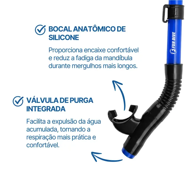 Kit Máscara Fox + Snorkel SK-09 Fun Dive em Silicone para Mergulho, Snorkeling e Apneia - Imagem 15