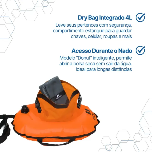 Boia de Natação Donut Aquon 10L · Dry Bag 4L com Acesso Durante o Nado - Imagem 3