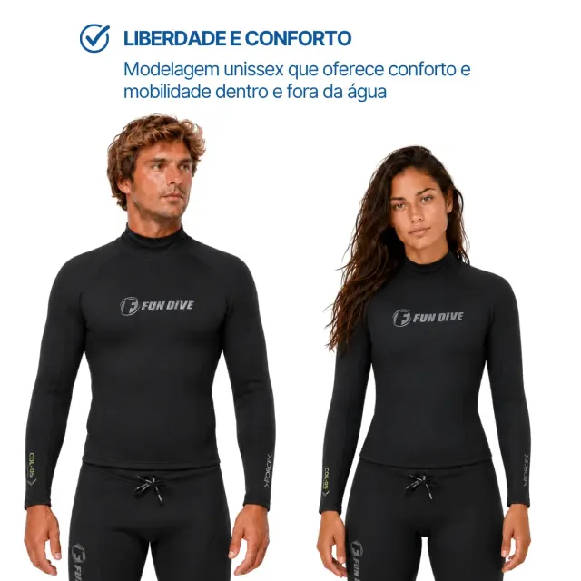 Camiseta de Neoprene 1,5mm Manga Longa Térmica Fun Dive COL-05 - Imagem 6