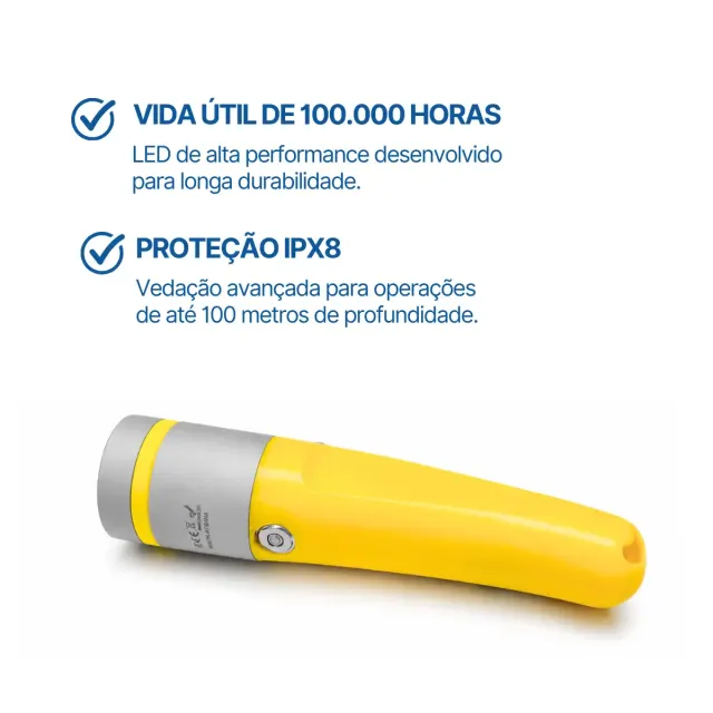 Lanterna de Mergulho LUX Fun Dive 2000 Lumens Recarregável IPX8 100m - Imagem 3