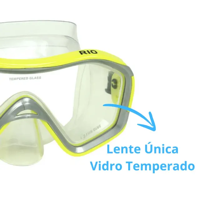 Máscara de Mergulho Fun Dive Rio Lente Única em Vidro Temperado e PVC - Imagem 14